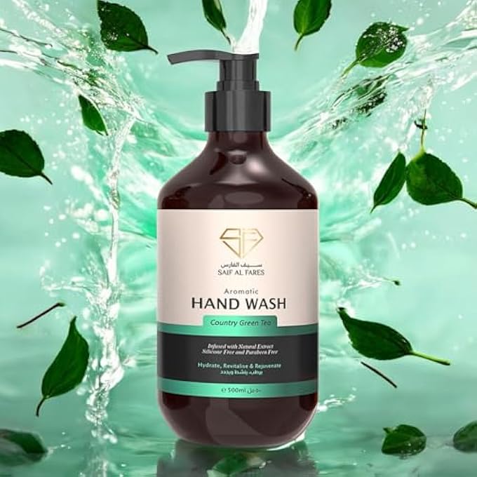 SAIF AL FARES AROMATIC HAND WASH COUNTRY GREEN TEA 500 ML - Image 3